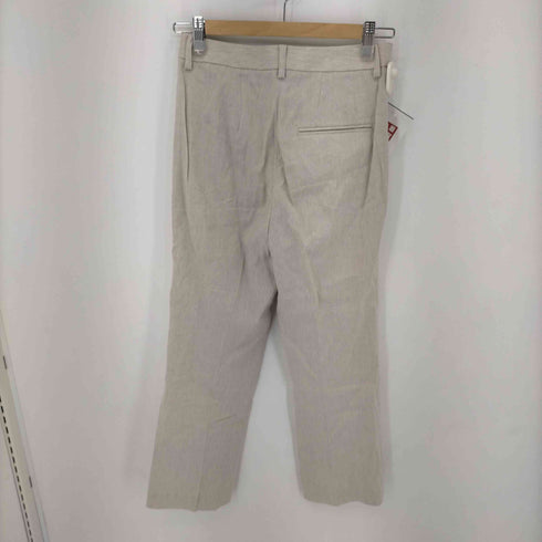 アパルトモンドゥーズィエムクラス LAppartement DEUXIEME CLASSE Lisiere LAppartement Linen Cropped スラックスパンツ ストレート ジッパーフライ レディース JPN:34