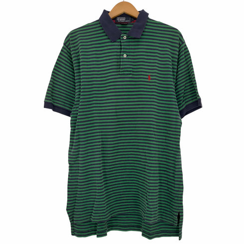 ポロバイラルフローレン Polo by RALPH LAUREN 90s ポニー刺繍 半袖ボーダーポロシャツ メンズ import:L
