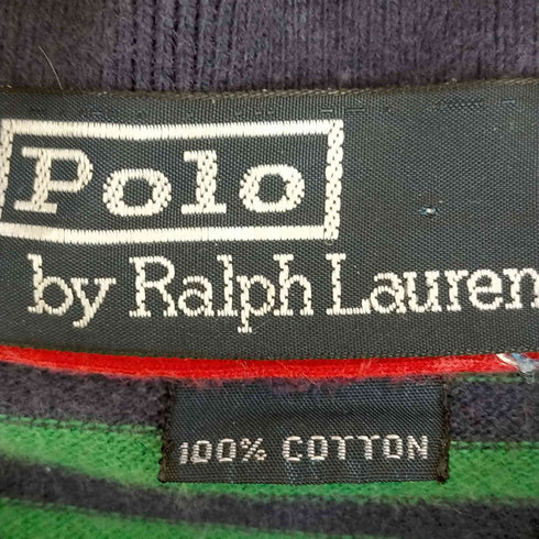 ポロバイラルフローレン Polo by RALPH LAUREN 90s ポニー刺繍 半袖ボーダーポロシャツ メンズ import:L