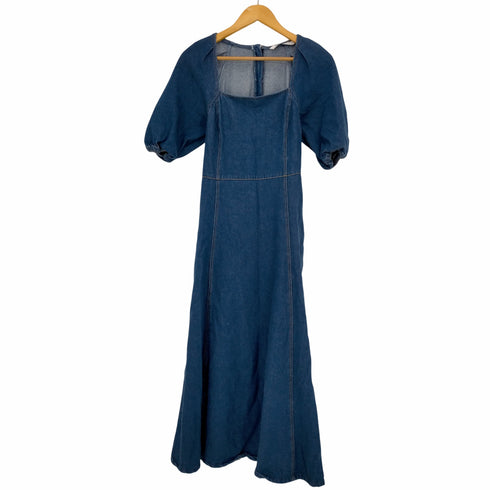 ザラ ZARA スクエアネックデニムワンピース レディース import:XS
