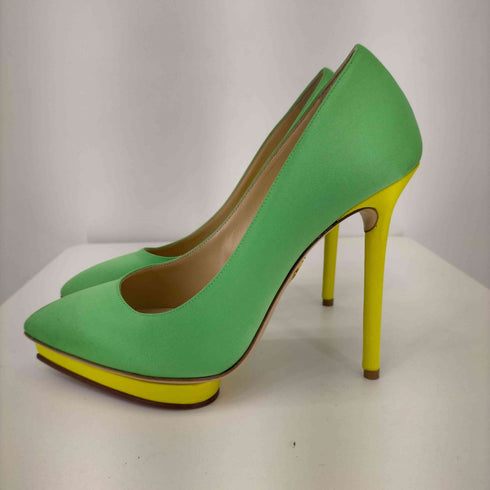 シャーロットオリンピア CHARLOTTE OLYMPIA パンプス ポインテッドトゥ ハイヒール サテン生地 レディース JPN:24
