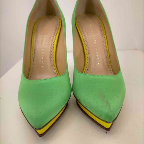 シャーロットオリンピア CHARLOTTE OLYMPIA パンプス ポインテッドトゥ ハイヒール サテン生地 レディース JPN:24