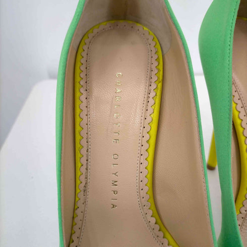 シャーロットオリンピア CHARLOTTE OLYMPIA パンプス ポインテッドトゥ ハイヒール サテン生地 レディース JPN:24