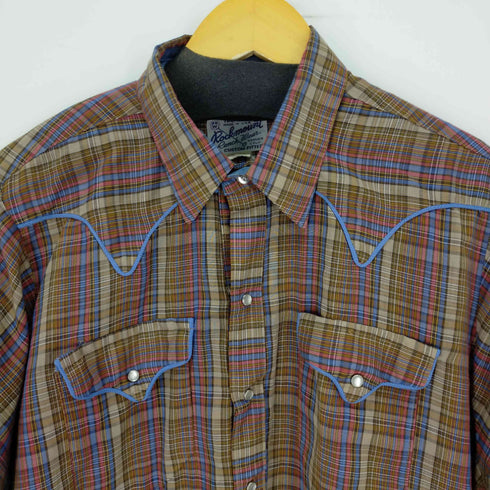 ロックマウント Rockmount 80S MADE IN USA ウエスタンチェックシャツ メンズ
