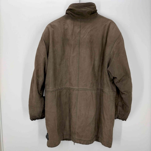 カウレザー 裏地ペイズリー柄 レザーハーフコート YBS ZIP メンズ