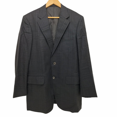バーバリーロンドン BURBERRY LONDON シルク混 シャドーチェック 2Bテーラードジャケット メンズ