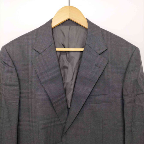バーバリーロンドン BURBERRY LONDON シルク混 シャドーチェック 2Bテーラードジャケット メンズ