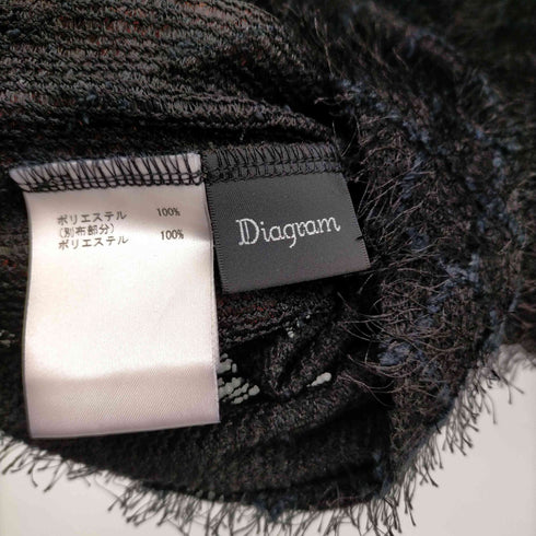 ダイアグラムグレースコンチネンタル Diagram GRACE CONTINENTAL 22AW フリンジトップス カットソー 半袖 シャギー キャミソール付き レディース JPN:36