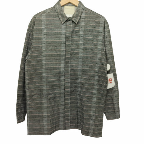 ステファンシュナイダー STEPHAN SCHNEIDER MADE IN BELGIUM マルチボーダー フライフロント ロングスリーブシャツ メンズ JPN:3