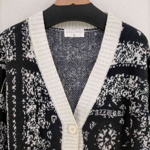AZZURRO バーズアイ柄 カーディガン メンズ JPN:M