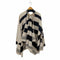 サンローランパリ SAINT LAURENT PARIS embellished draped jacket ポンチョ マント ウール ボーダー メタル装飾 レディース FREE