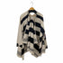サンローランパリ SAINT LAURENT PARIS embellished draped jacket ポンチョ マント ウール ボーダー メタル装飾 レディース FREE