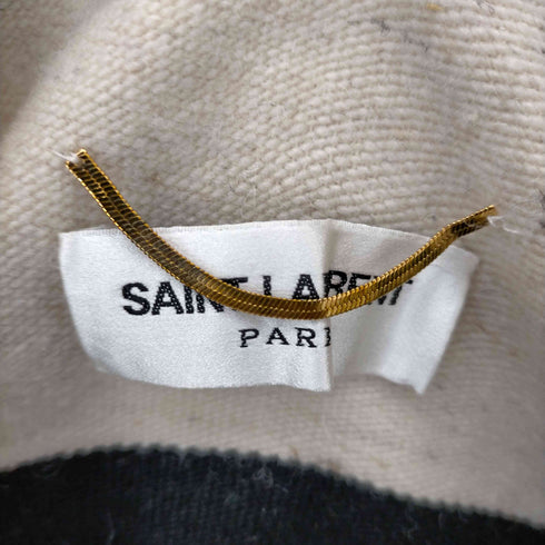 サンローランパリ SAINT LAURENT PARIS embellished draped jacket ポンチョ マント ウール ボーダー メタル装飾 レディース FREE