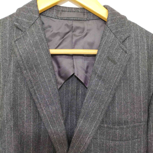 ジャーナルスタンダードトライセクト JOURNAL STANDARD TRISECT カシミヤ混 ストライプ スーツセットアップ 2Bテーラードジャケット スラックスパンツ メンズ M