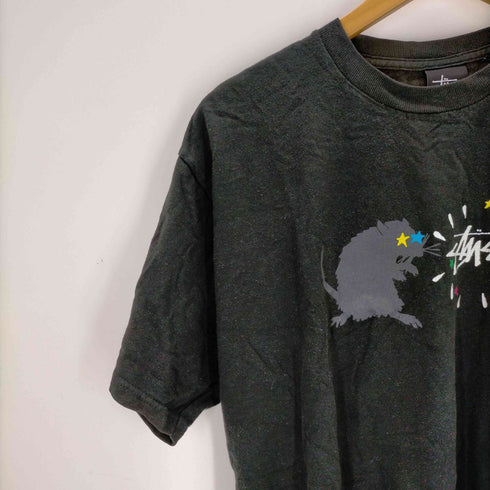 ステューシー Stussy ラットプリントクルーネックTシャツ メンズ JPN:M