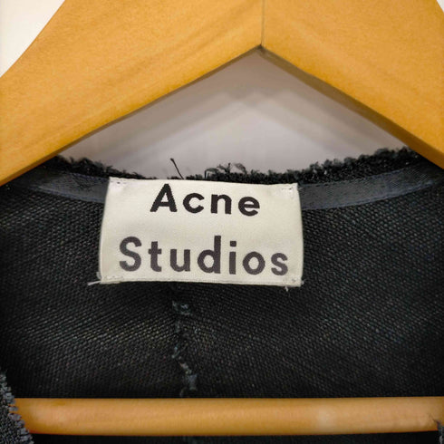 アクネストゥディオズ ACNE STUDIOS リネンワンピース ロング 半袖 カットオフ Vネック フレア レディース JPN:34