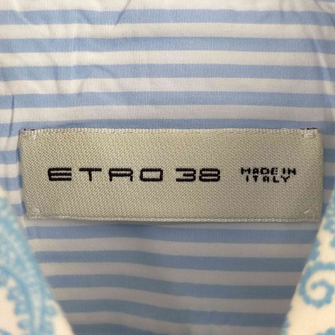 エトロ ETRO シャツ 長袖 ストライプ ペイズリー柄 メンズ 38