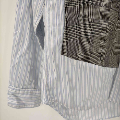 コムデギャルソンオムプリュス COMME des GARCONS HOMME PLUS 10SS Random Collage ランダムコラージュ期 ジレベスト ドッキング ストライプ柄 長袖シャツ メンズ JPN:S
