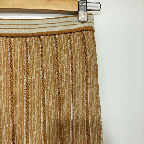 マメクロゴウチ Mame Kurogouchi 2021AW Floral Stripe Jacquard Knitted Skirt ニットスカート レディース JPN:2
