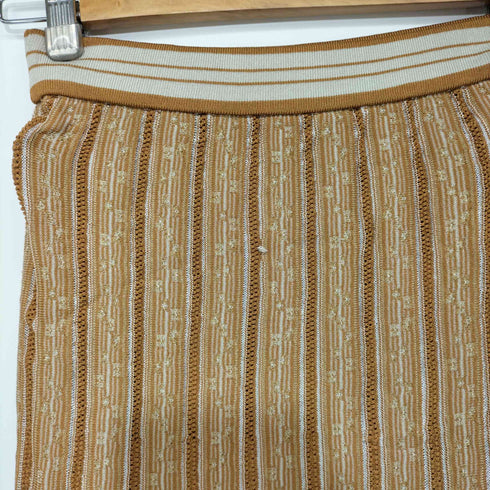 マメクロゴウチ Mame Kurogouchi 2021AW Floral Stripe Jacquard Knitted Skirt ニットスカート レディース JPN:2