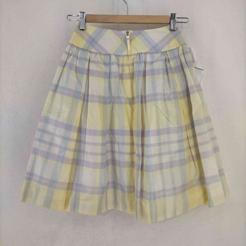 フォクシー FOXEY チェック柄 シルク スカート タック ひざ丈 レディース JPN:38