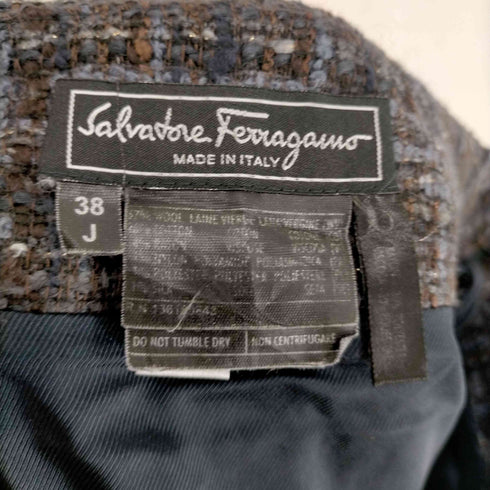 サルヴァトーレフェラガモ Salvatore Ferragamo ツイードフレアスカート レディース JPN:38