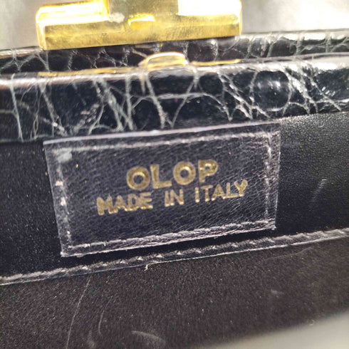 OLOP イタリア製 クロコレザー ワンショルダーバッグ レディース
