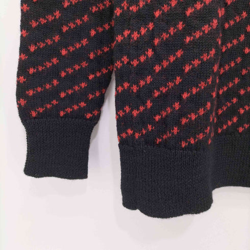 アベイシングエイプ A BATHING APE GORILLA WOOL バーズアイ 総柄 クルーネック プルオーバーニット メンズ JPN:M