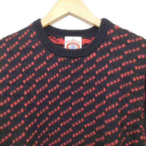 アベイシングエイプ A BATHING APE GORILLA WOOL バーズアイ 総柄 クルーネック プルオーバーニット メンズ JPN:M