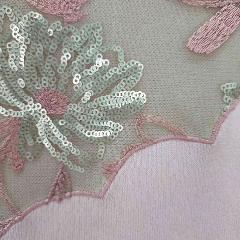 CHRISCELIN 花刺繍スパンコールL/Sカットソー レディース 38