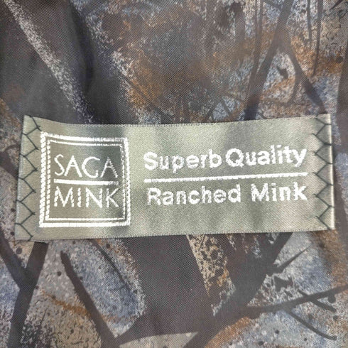 サガミンク SAGA MINK 銀サガ ブラックミンク シェアード ファーコートハーフ アウター 裏地総柄 レディース FREE