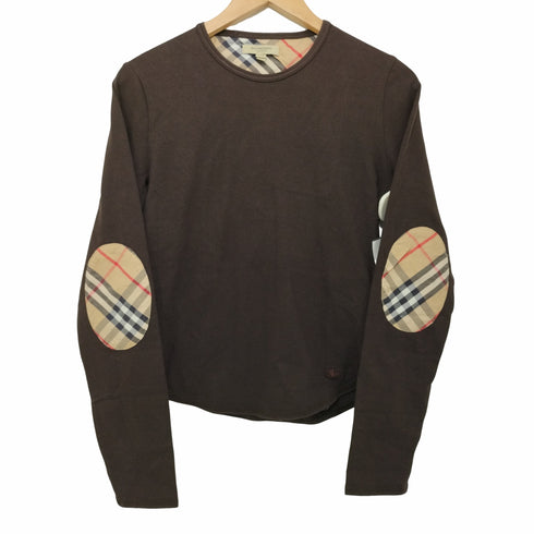 バーバリーロンドン BURBERRY LONDON ノバチェック エルボーパッチ クルーネックTシャツ レディース import:M