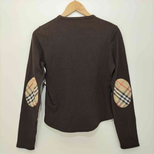 バーバリーロンドン BURBERRY LONDON ノバチェック エルボーパッチ クルーネックTシャツ レディース import:M