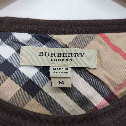 バーバリーロンドン BURBERRY LONDON ノバチェック エルボーパッチ クルーネックTシャツ レディース import:M