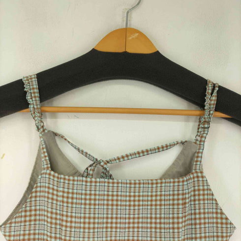 ダブルクローゼット w closet バックオープンチェックキャミワンピース レディース FREE