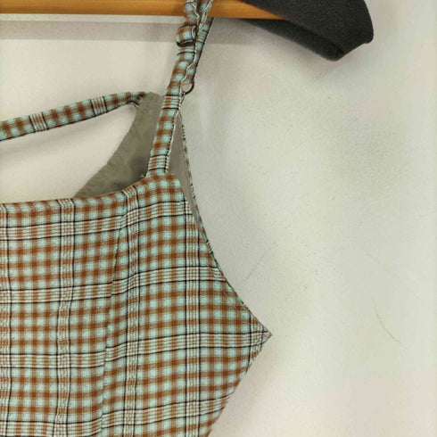ダブルクローゼット w closet バックオープンチェックキャミワンピース レディース FREE