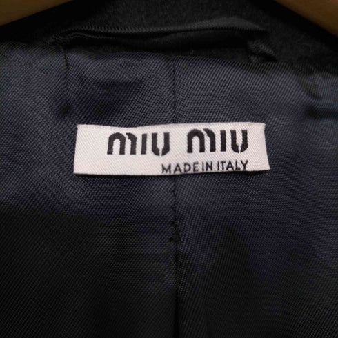 ミュウミュウ miu miu 2016 フラワーモチーフ レース切替 2Bチェスターコート レディース 38