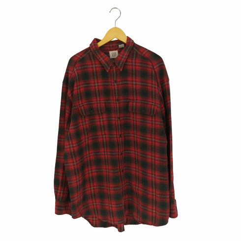 ギャップ Gap OLD オールド 白タグ ネル オンブレチェックシャツ メンズ import:XL