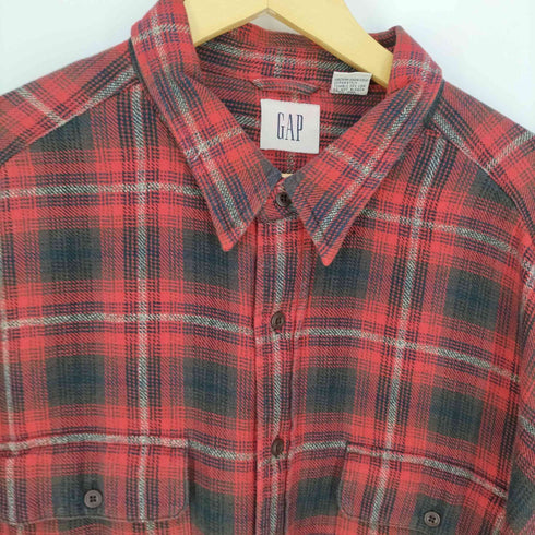 ギャップ Gap OLD オールド 白タグ ネル オンブレチェックシャツ メンズ import:XL