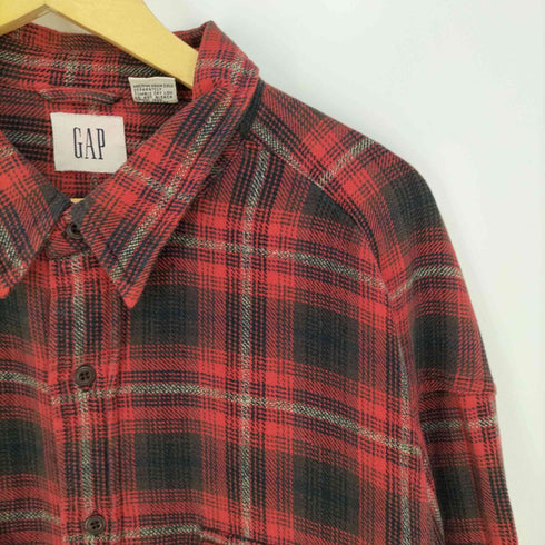 ギャップ Gap OLD オールド 白タグ ネル オンブレチェックシャツ メンズ import:XL