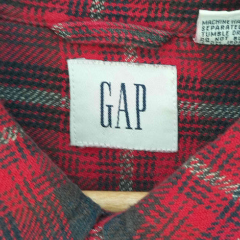 ギャップ Gap OLD オールド 白タグ ネル オンブレチェックシャツ メンズ import:XL