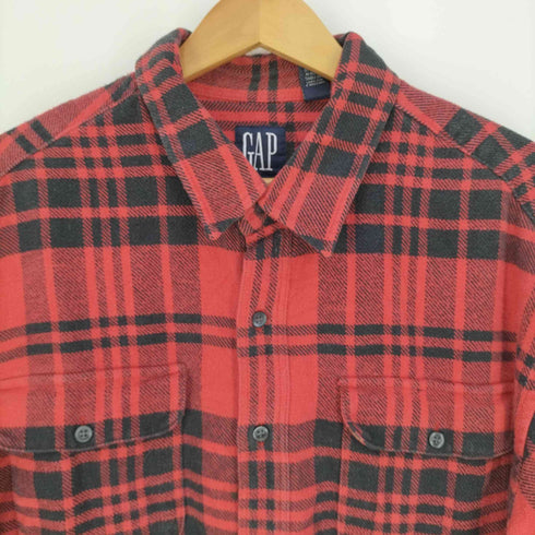ギャップ Gap OLD オールド デカタグ ネルチェックシャツ メンズ import:XL