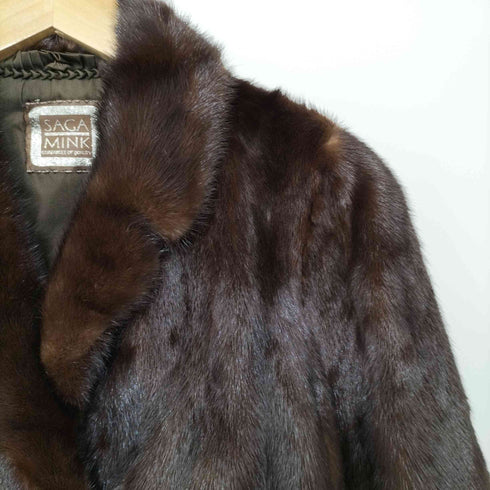 サガミンク SAGA MINK ミドル丈 ミンクファー 毛皮コート レディース US:6