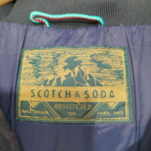 スコッチアンドソーダ SCOTCH&SODA フロントポケット ハイネックフード ナイロン ダウンジャケット メンズ