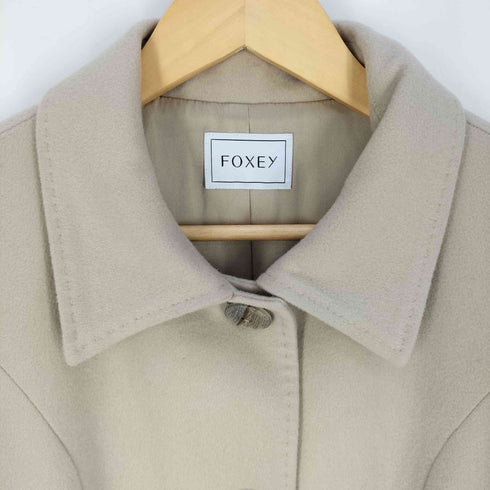 フォクシー FOXEY Slender Shape スレンダーシェイプ ウール ステンカラーコート レディース 38