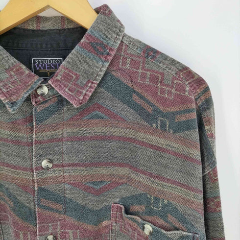 STUDIO WEST ネイティブ柄シャツ メンズ import:L