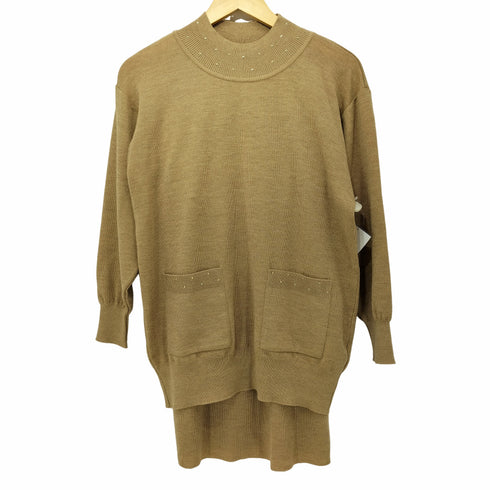 ピエールカルダン pierre cardin モックネック プルオーバーニット スカートセットアップ レディース M