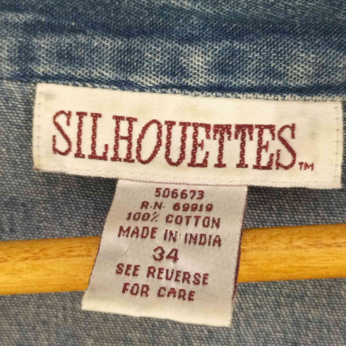 SILHOUETTES インド製 チャイナボタン デニムワンピース レディース 34