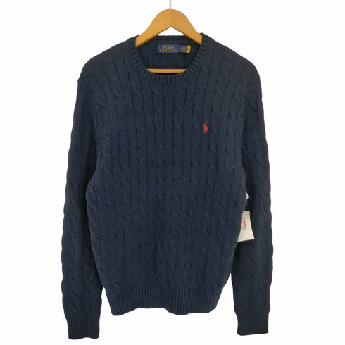 ポロラルフローレン POLO RALPH LAUREN ポニー刺繍 ケーブル編み コットンニット メンズ import:M