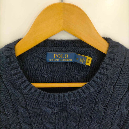 ポロラルフローレン POLO RALPH LAUREN ポニー刺繍 ケーブル編み コットンニット メンズ import:M